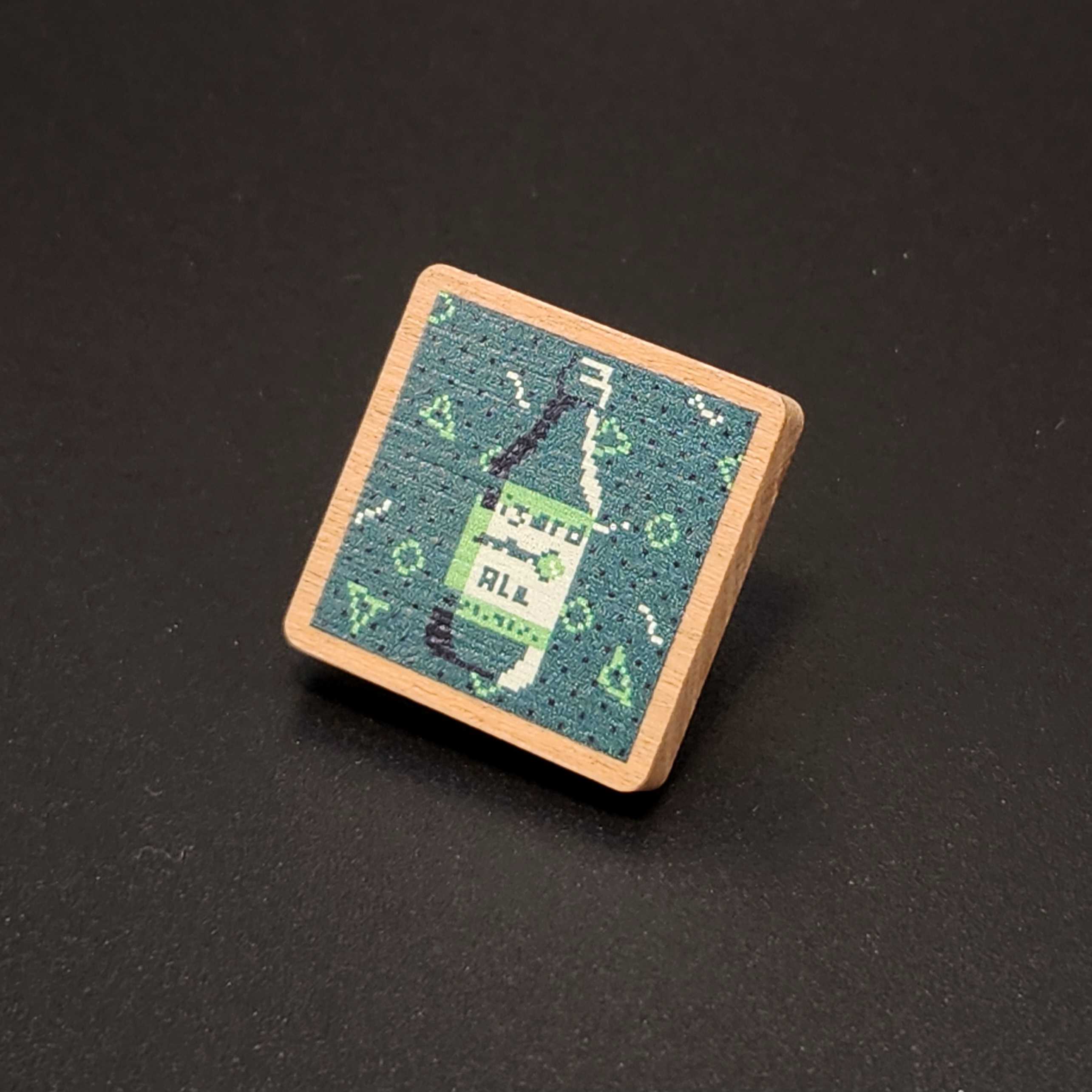 Pixel Art Wood Pins