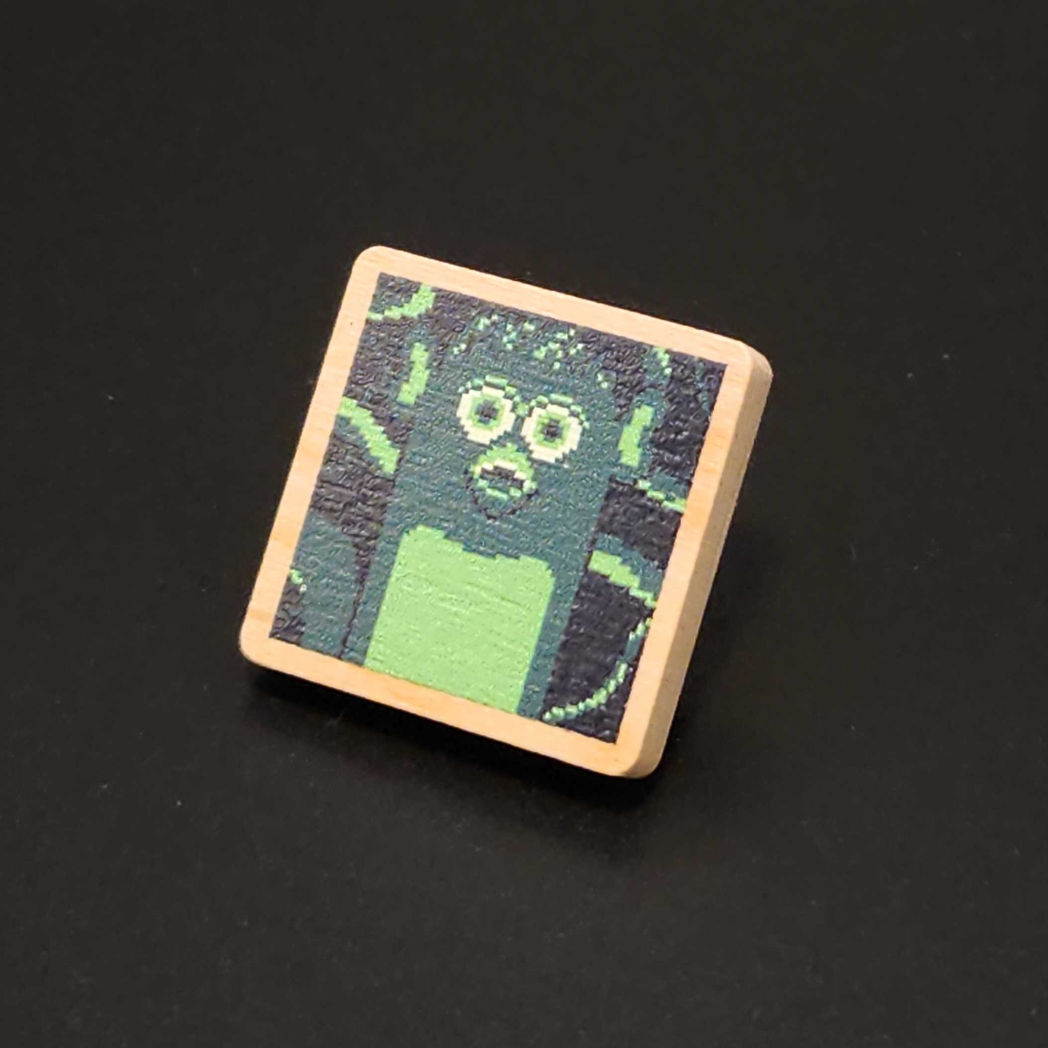 Pixel Art Wood Pins